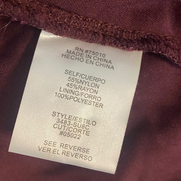 Jodi Kristopher lace halter peek a boo crop top burgundy/plum size 7 - Picture 8 of 10